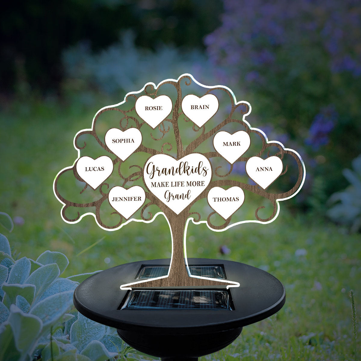 Grandkids Make Life More Grand - Personalized Custom Solar Light