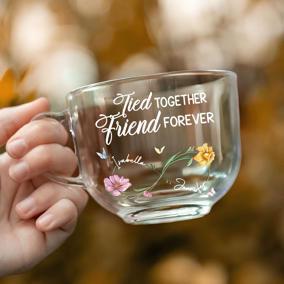 Best Friends Forever - Personalized Custom Glass Tea Cup