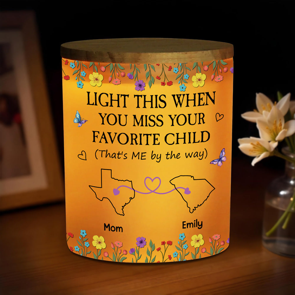 Light This When You Miss Your Favorite Child - Personalized Custom Glass Jar With LED Candle