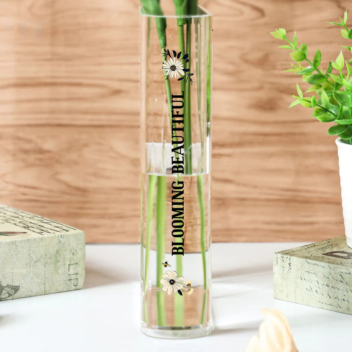 A Small Book Of Flowers - Personalized Custom Acrylic Book Vase