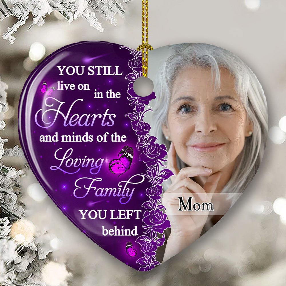 Hearts And Minds - Personalized Custom Heart Ceramic Christmas Ornament