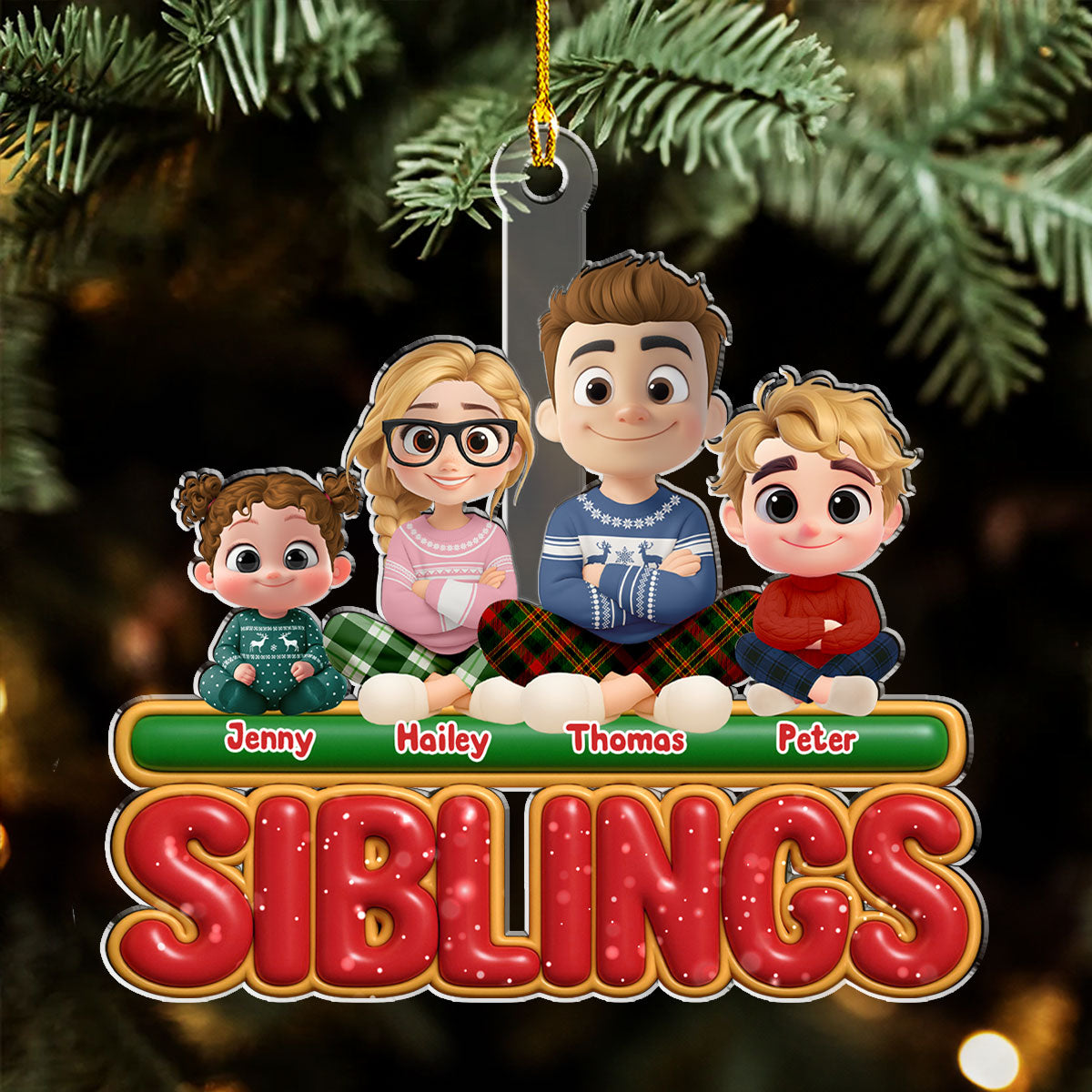 My Siblings Is Here - Personalized Custom Acrylic Ornament