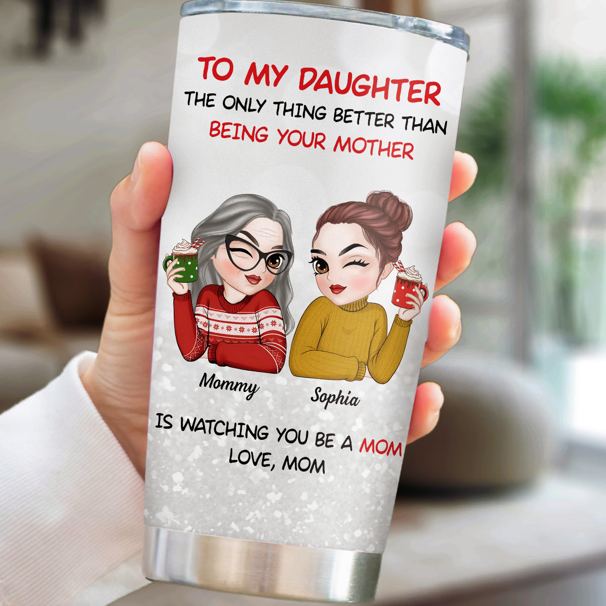 To My Daughter Merry Christmas  - Personalized Custom Tumbler