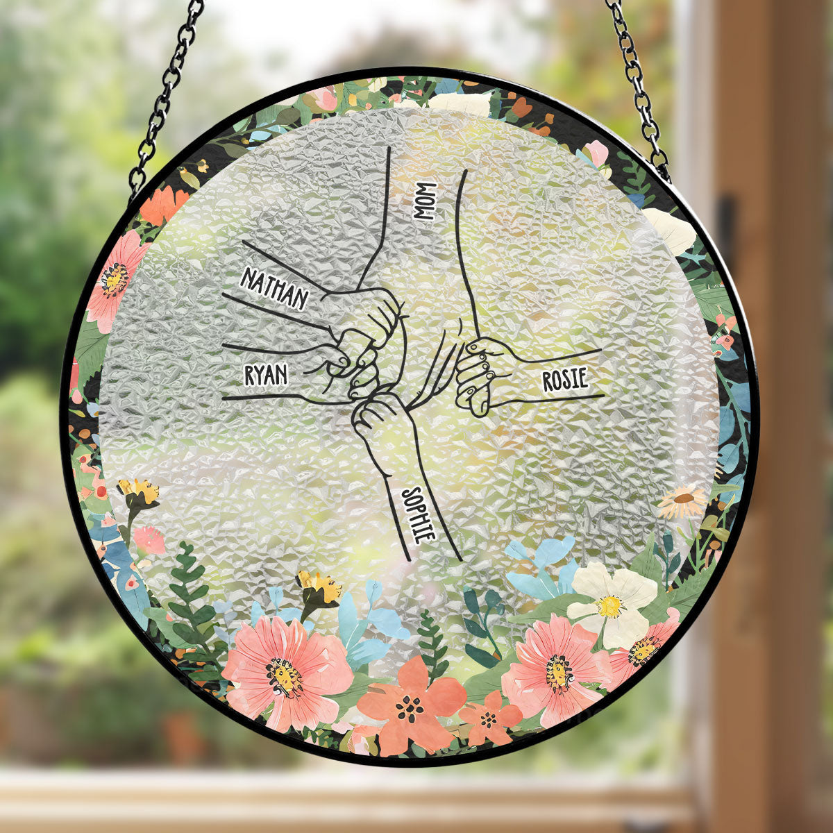 Hold My Hand Forever - Personalized Custom Window Hanging Suncatcher