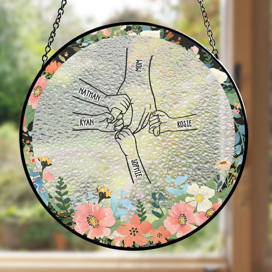 Hold My Hand Forever - Personalized Custom Window Hanging Suncatcher