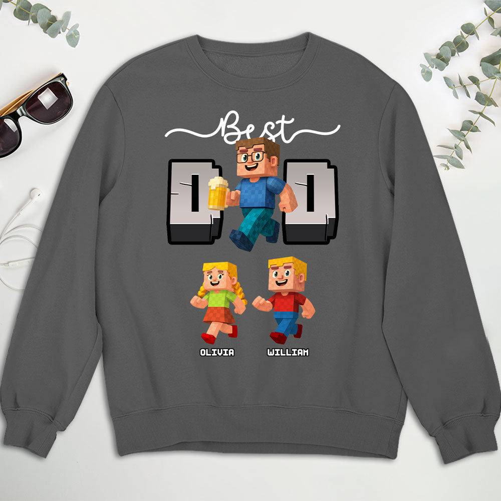 Blocky Dad Love - Personalized Custom Shirt