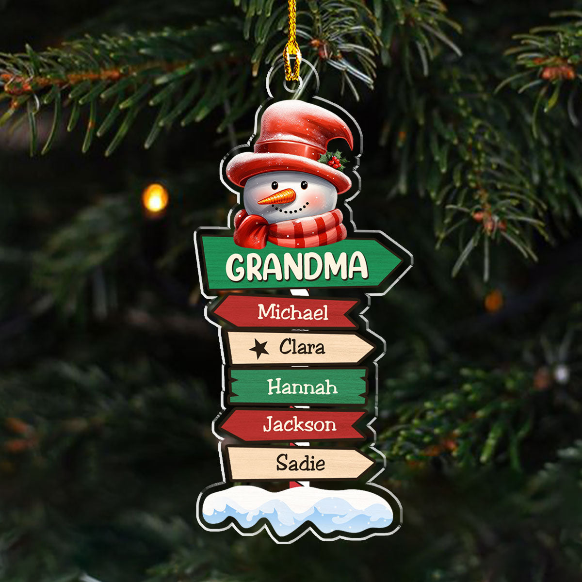 Grandma Pole Sign Christmas - Personalized Custom Acrylic Ornament