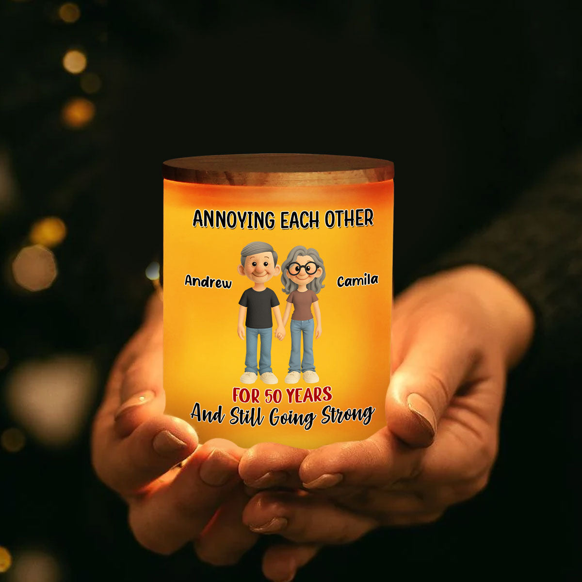 Annoying Each Other Forever - Personalized Custom Glass Jar With LED Candle