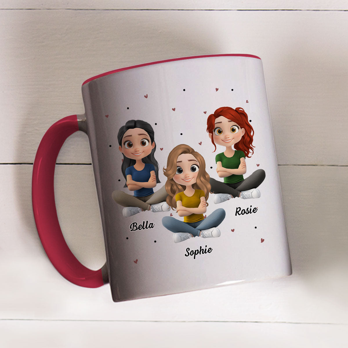 Best Besties - Personalized Custom Accent Mug