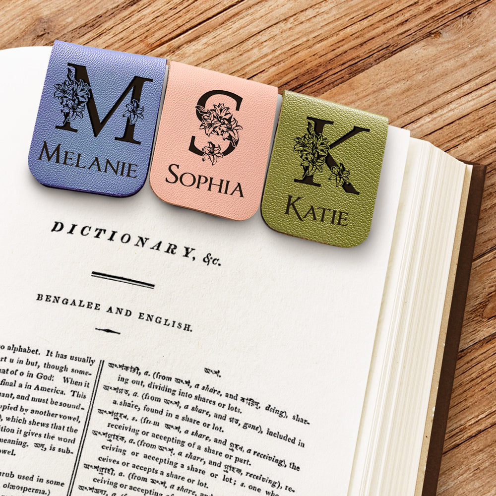 Alphabet - Personalized Custom Leather Bookmark