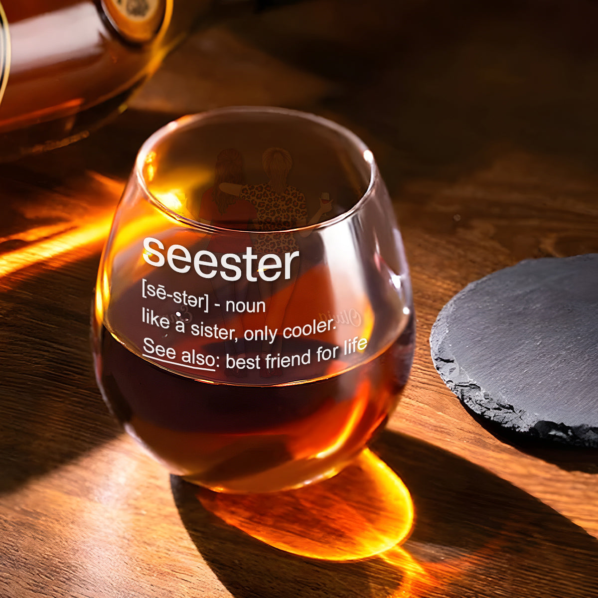 Seester Best Friend For Life - Personalized Custom Wine Glass