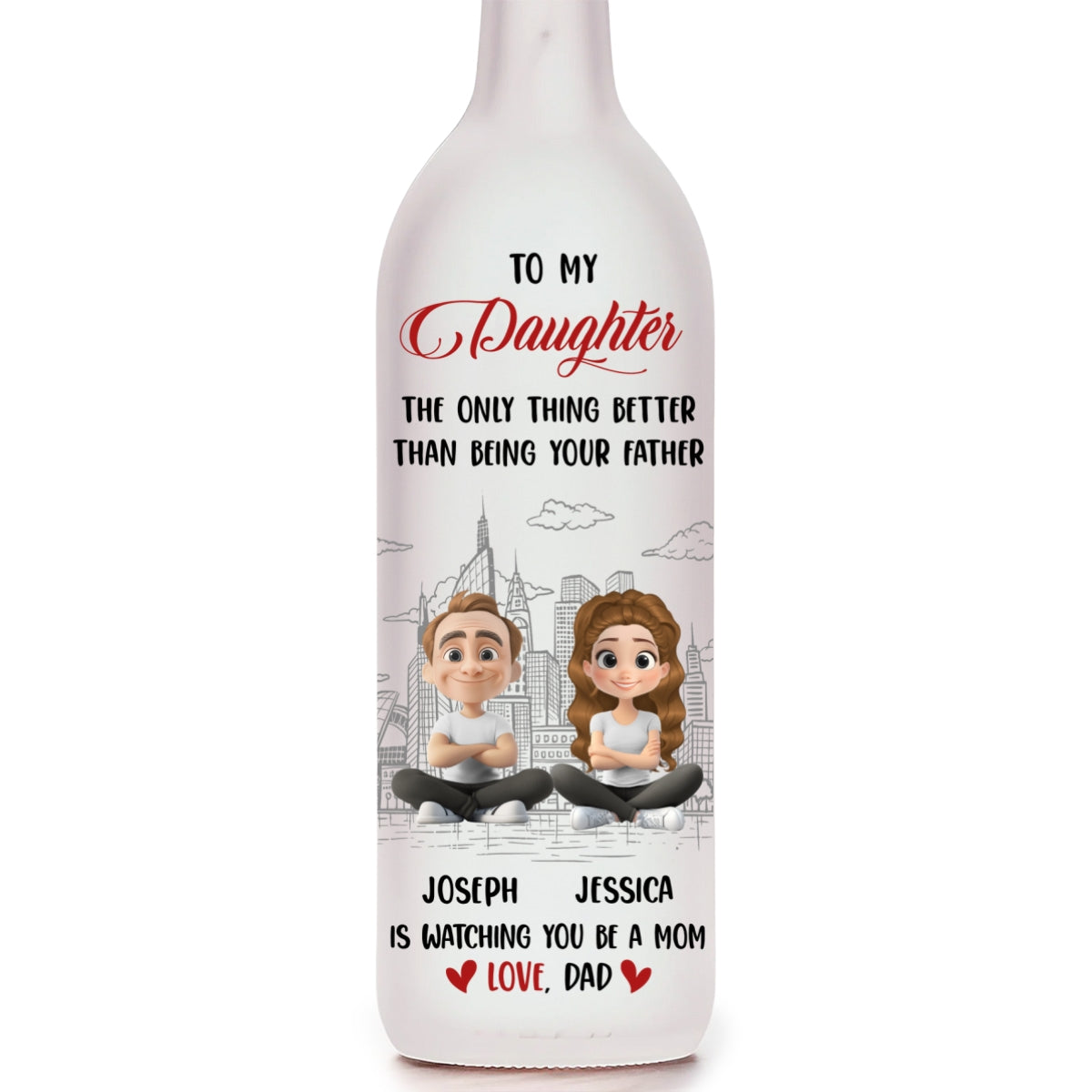 Proud To Watch You Being Mom - Personalized Custom Bottle Lamp