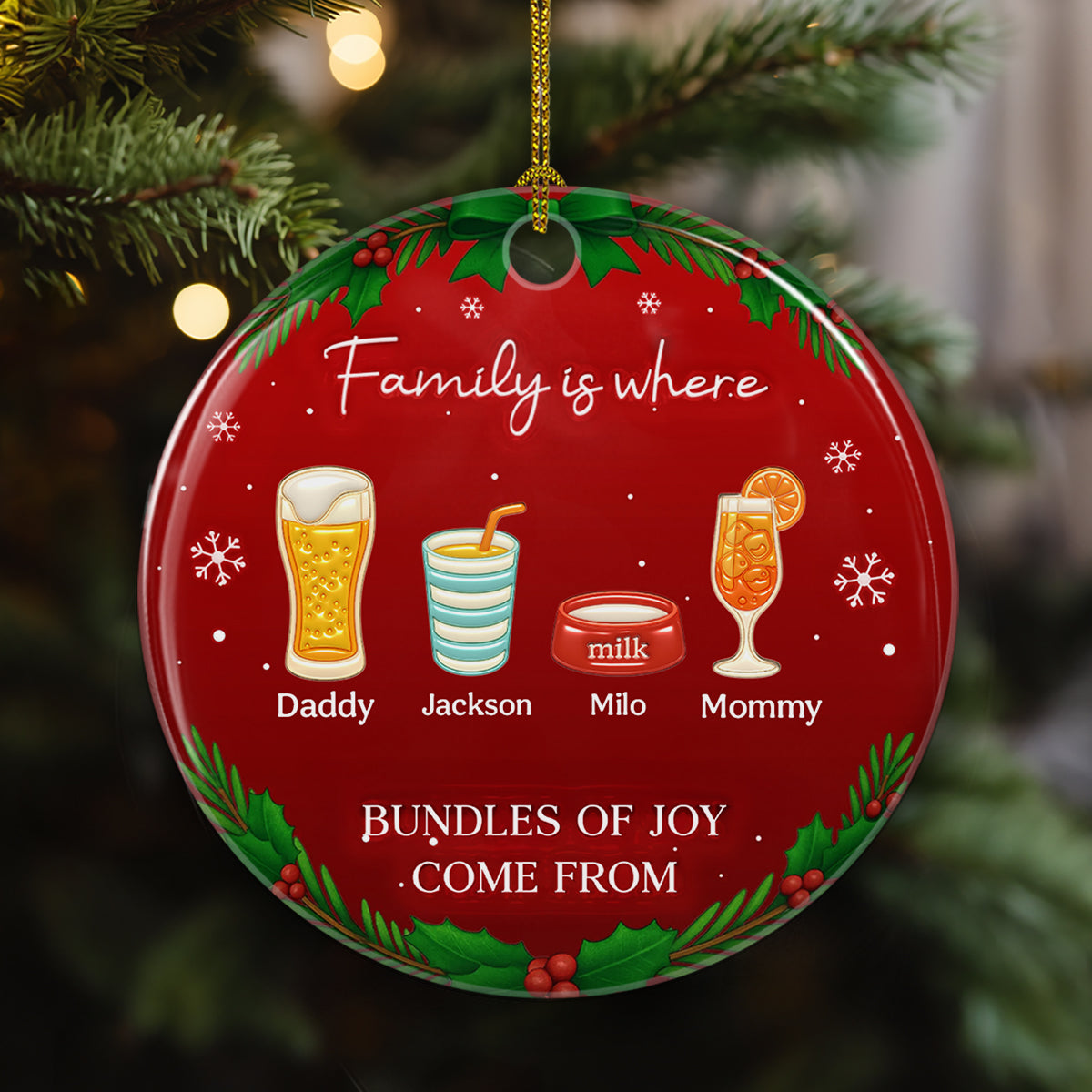 Bundles Of Joy - Personalized Custom 3D Inflated Effect Ceramic Ornament