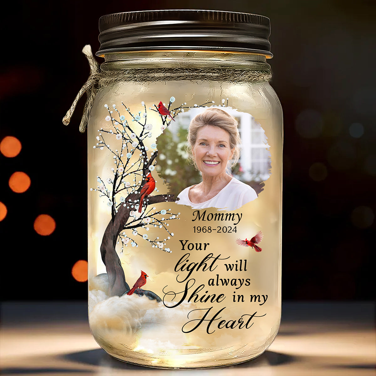 You Light My Heart - Personalized Custom Mason Jar Light