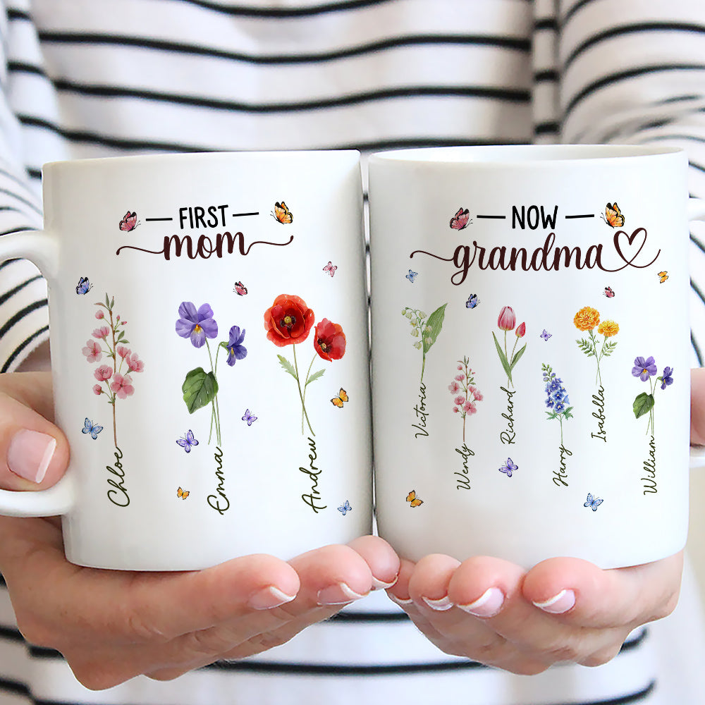 Grandma Flowers - Personalized Custom Coffee Mug