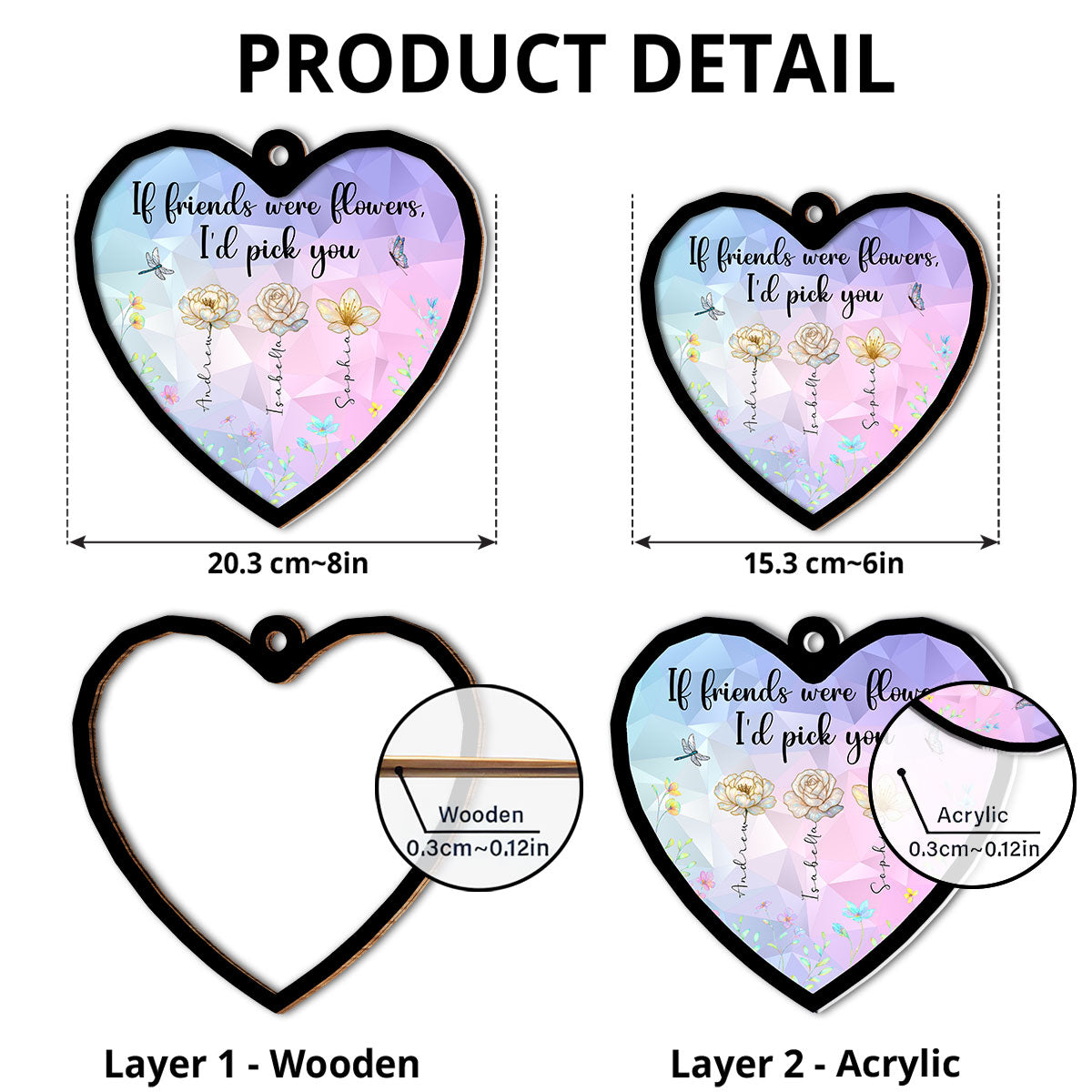 Good Friends Are Flowers That Never Fade - Personalized Custom Suncatcher