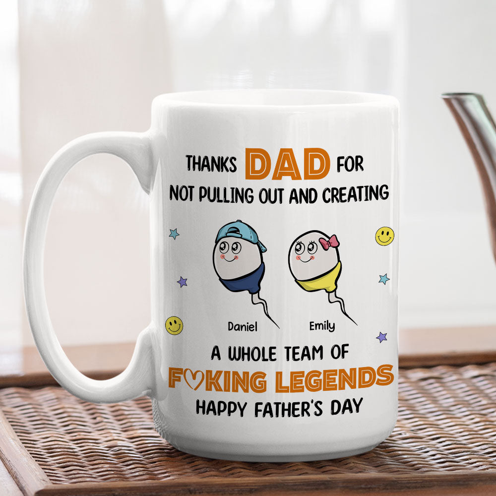 Thanks Dad For Creating A Legend - Personalized Custom Coffee Mug