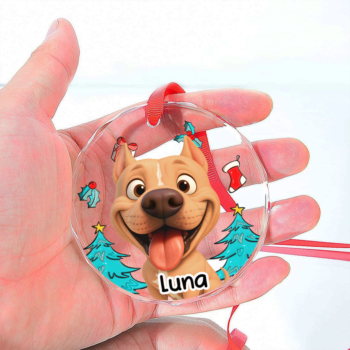 Santa Is Coming - Personalized Custom 3D Inflated Effect Glass Ornament