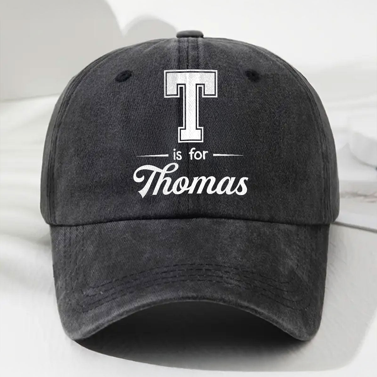 Baby Name - Personalized Custom Vintage Washed Denim Cap