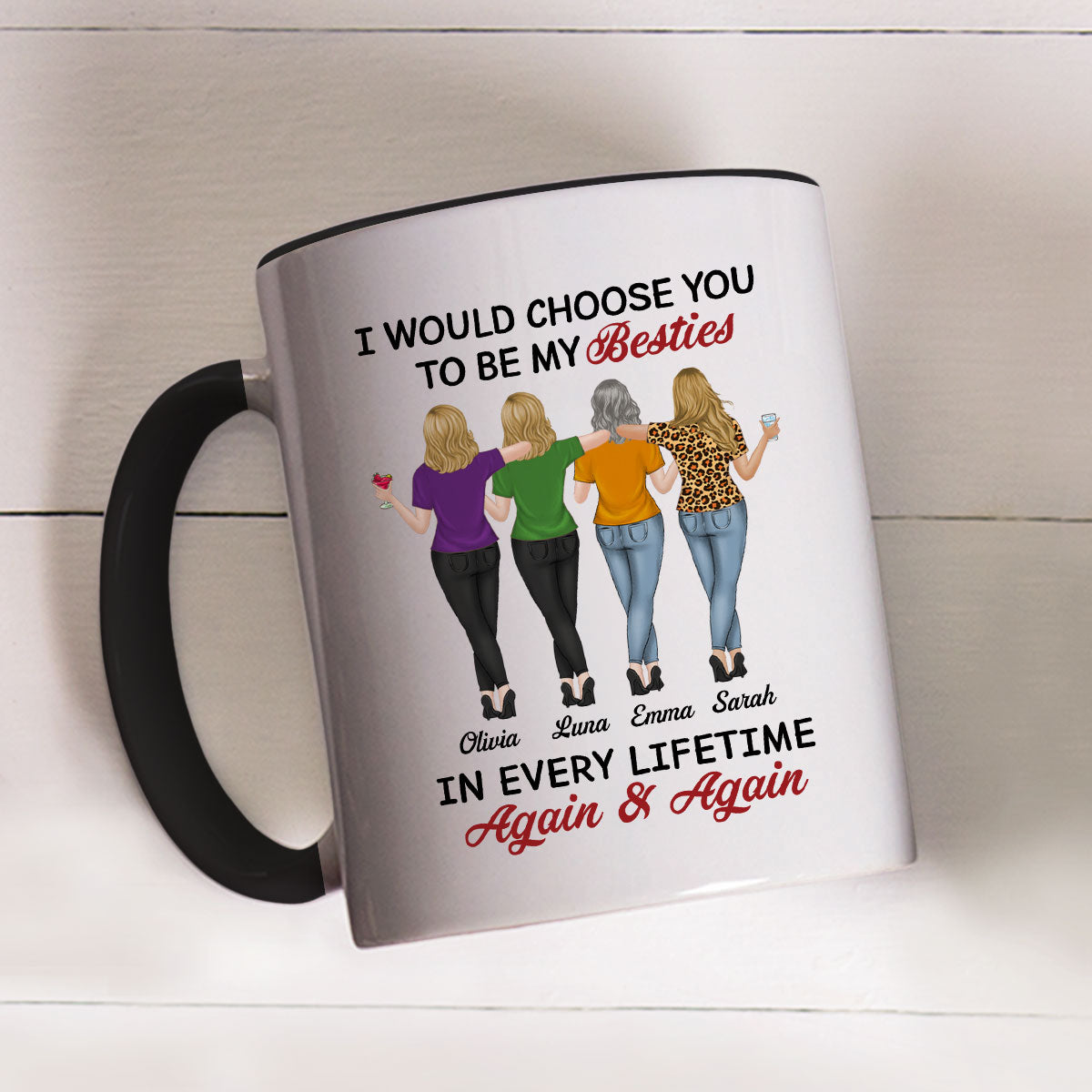 True Friends Always - Personalized Custom Accent Mug