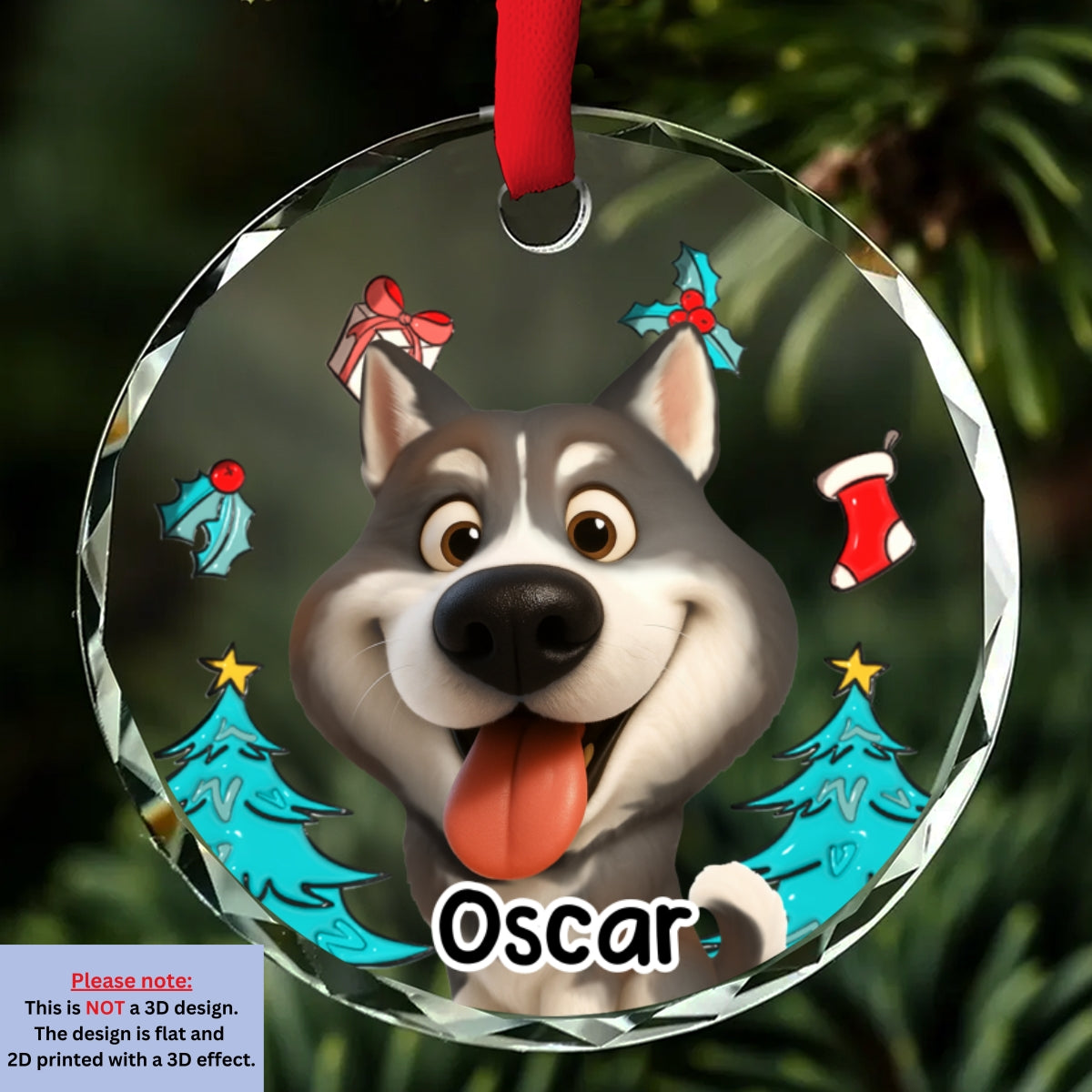 Santa Is Coming - Personalized Custom 3D Inflated Effect Glass Ornament