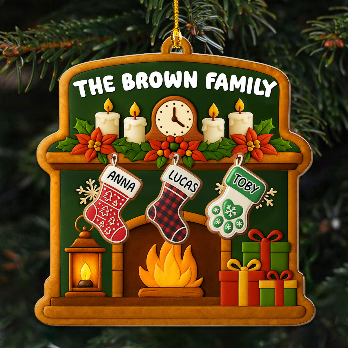 Family The Love That Never End - Personalized Custom Wood Ornament