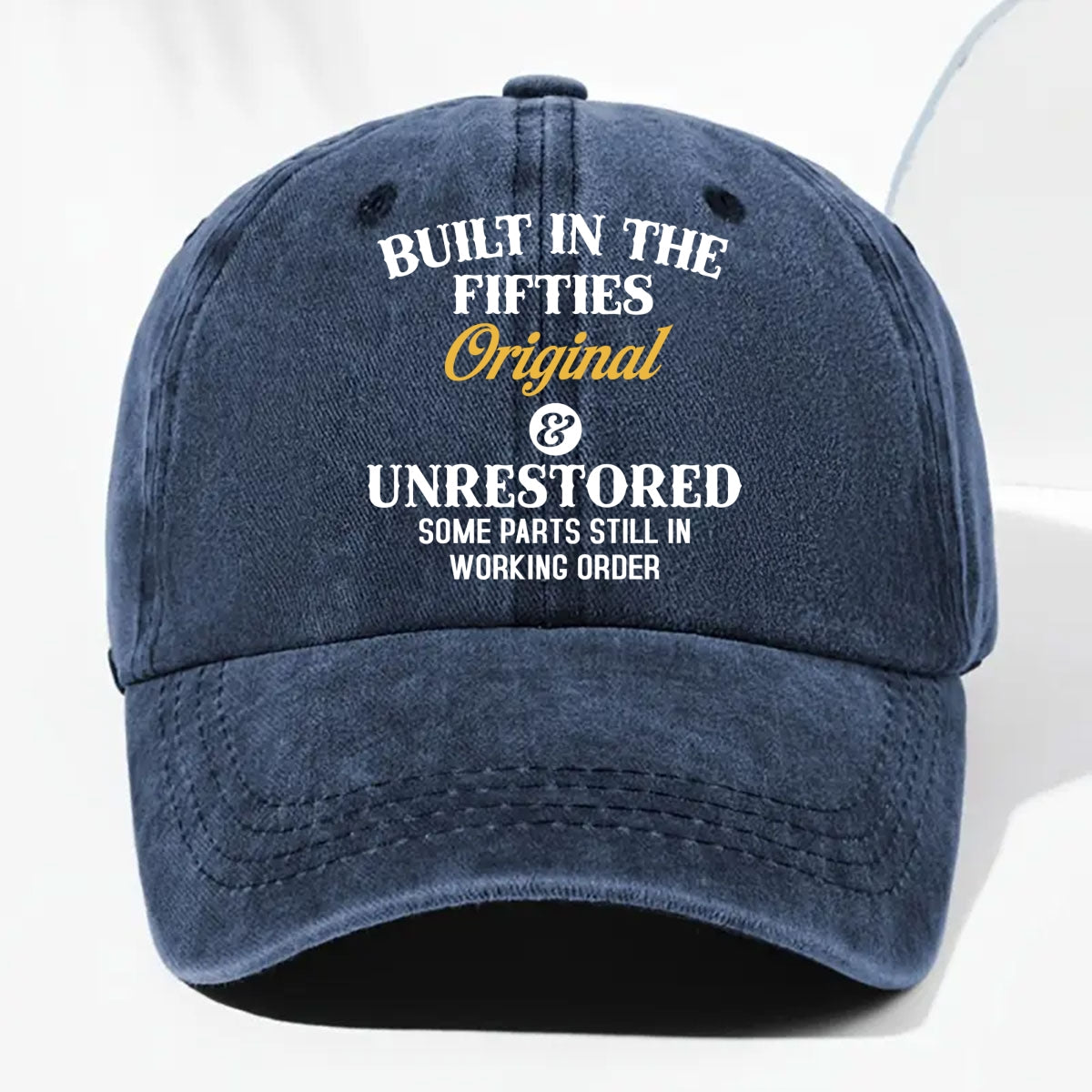 Original And Unrestored - Personalized Custom Vintage Washed Denim Cap