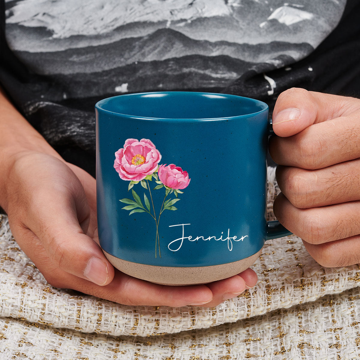 Besties Bloom Together - Personalized Custom Pottery Mug