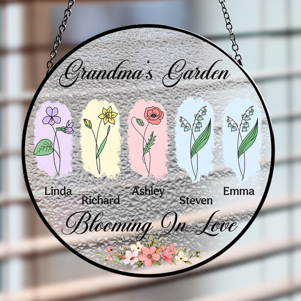 Love Grows Here - Personalized Custom Window Hanging Suncatcher