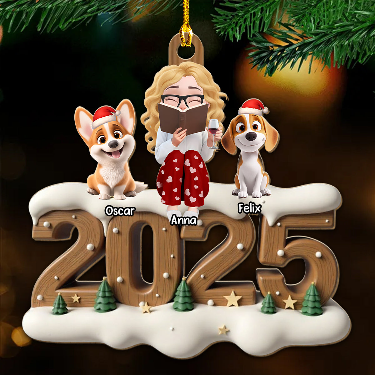 Reading Buddy Now Onwards - Personalized Custom 3D Effect Wood Ornament