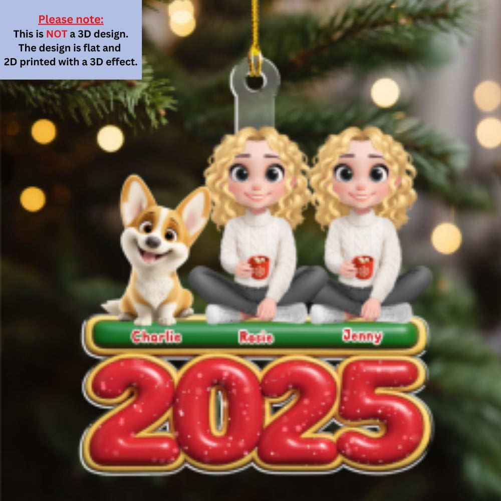 We And Our Dog Version 2 - Personalized Custom Acrylic Ornament