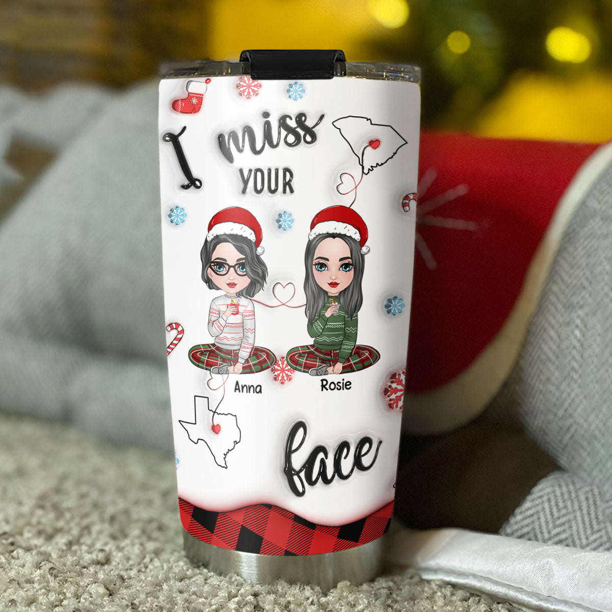 Long Distance Besties - Personalized Custom 3D Inflated Effect Tumbler