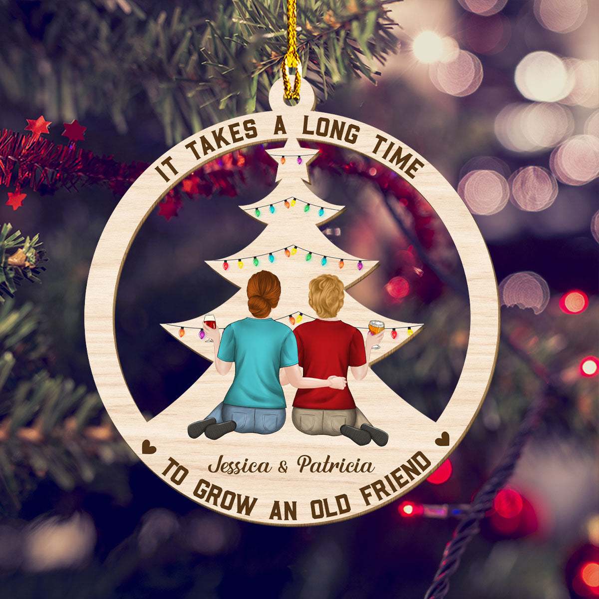 Grow An Old Friend - Personalized Custom Wood Ornament