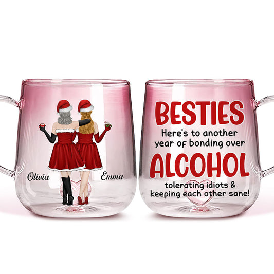 Alcohol Tolerating Christmas - Personalized Custom Pink Gradient Glass Mug