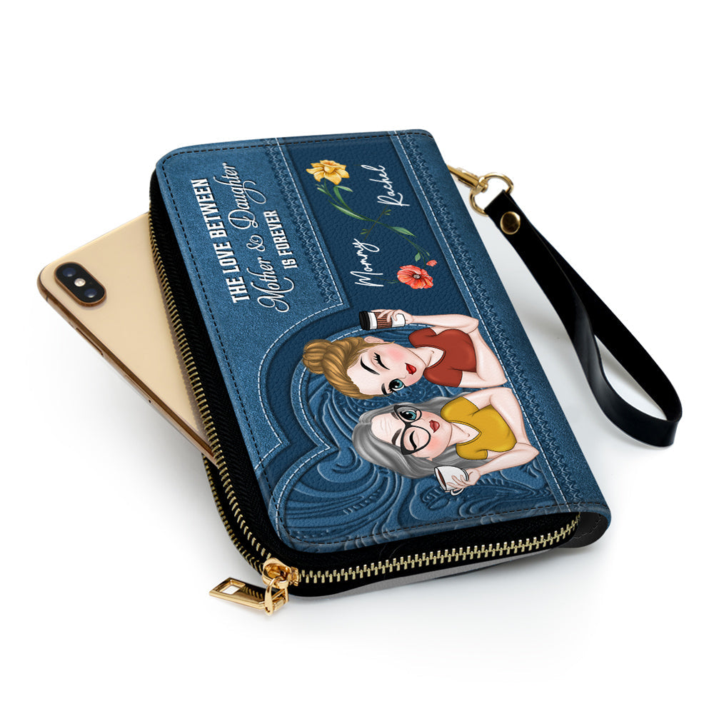 Forever Love You Mom - Personalized Custom Leather Wallet