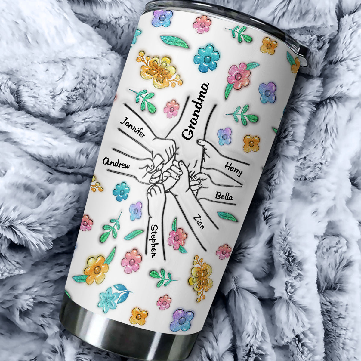 Hold My Hand Hold My Heart - Personalized Custom 3D Inflated Effect Tumbler