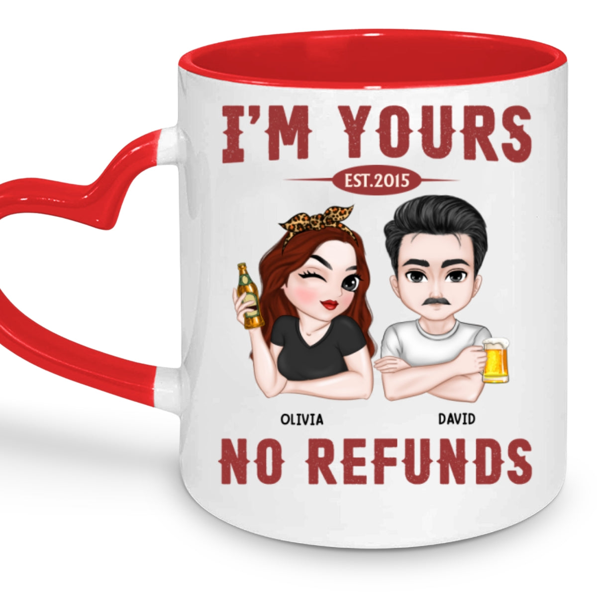 No Refund - Personalized Custom Heart Handle Mug