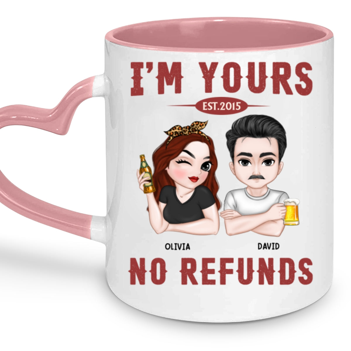 No Refund - Personalized Custom Heart Handle Mug