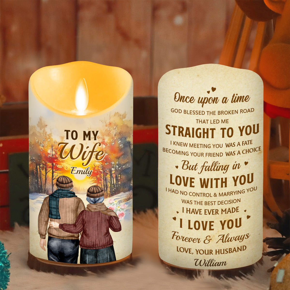 Marrying You Was The Best Decision - Personalized Custom LED Candle