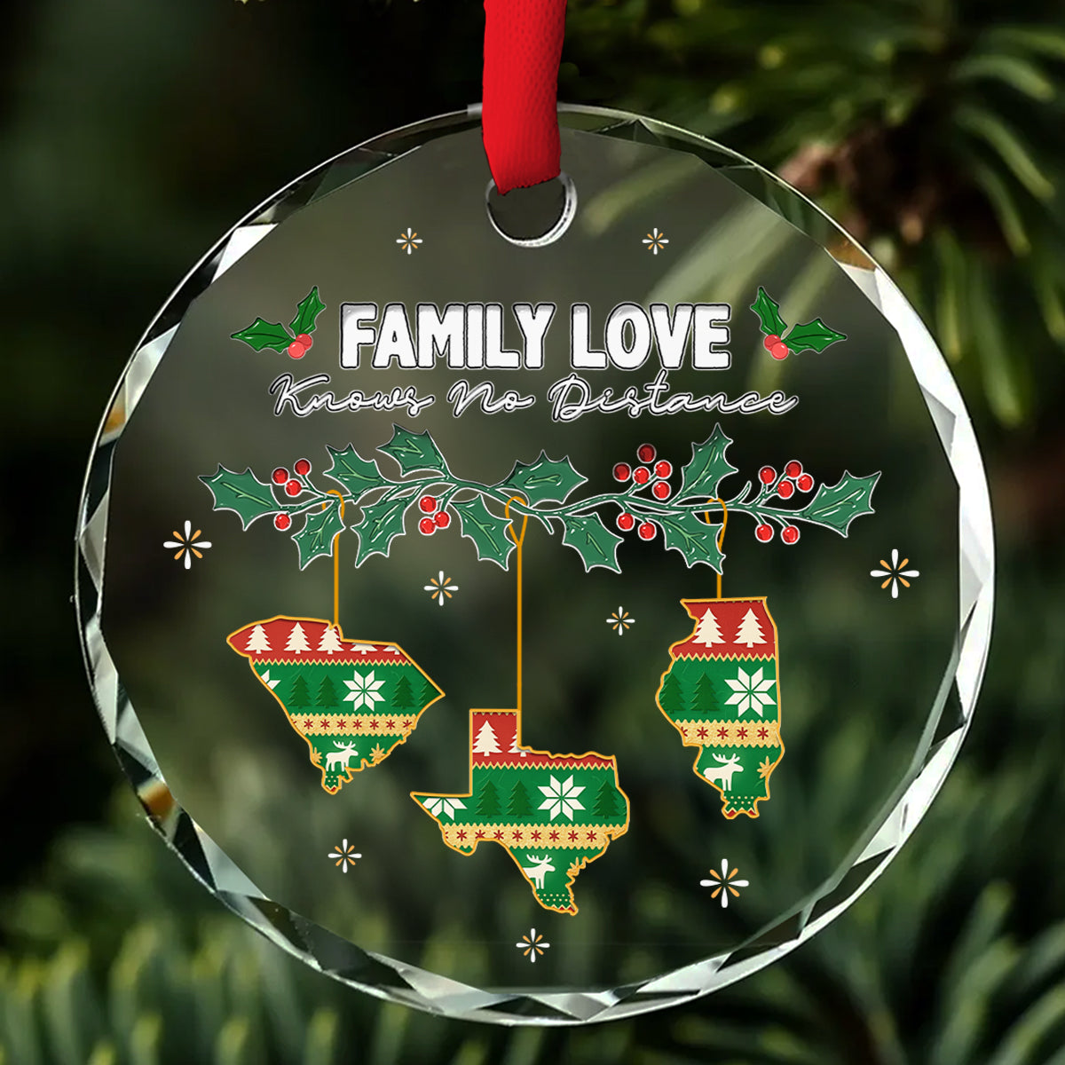 No Distance Known - Personalized Custom 3D Inflated Effect Glass Ornament