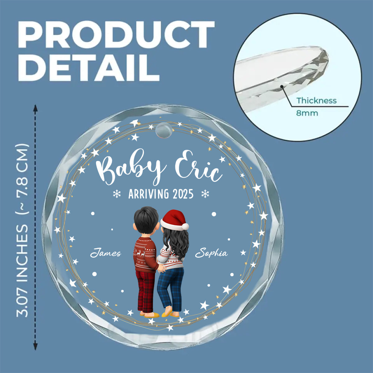 Arrive To The World - Personalized Custom Glass Ornament