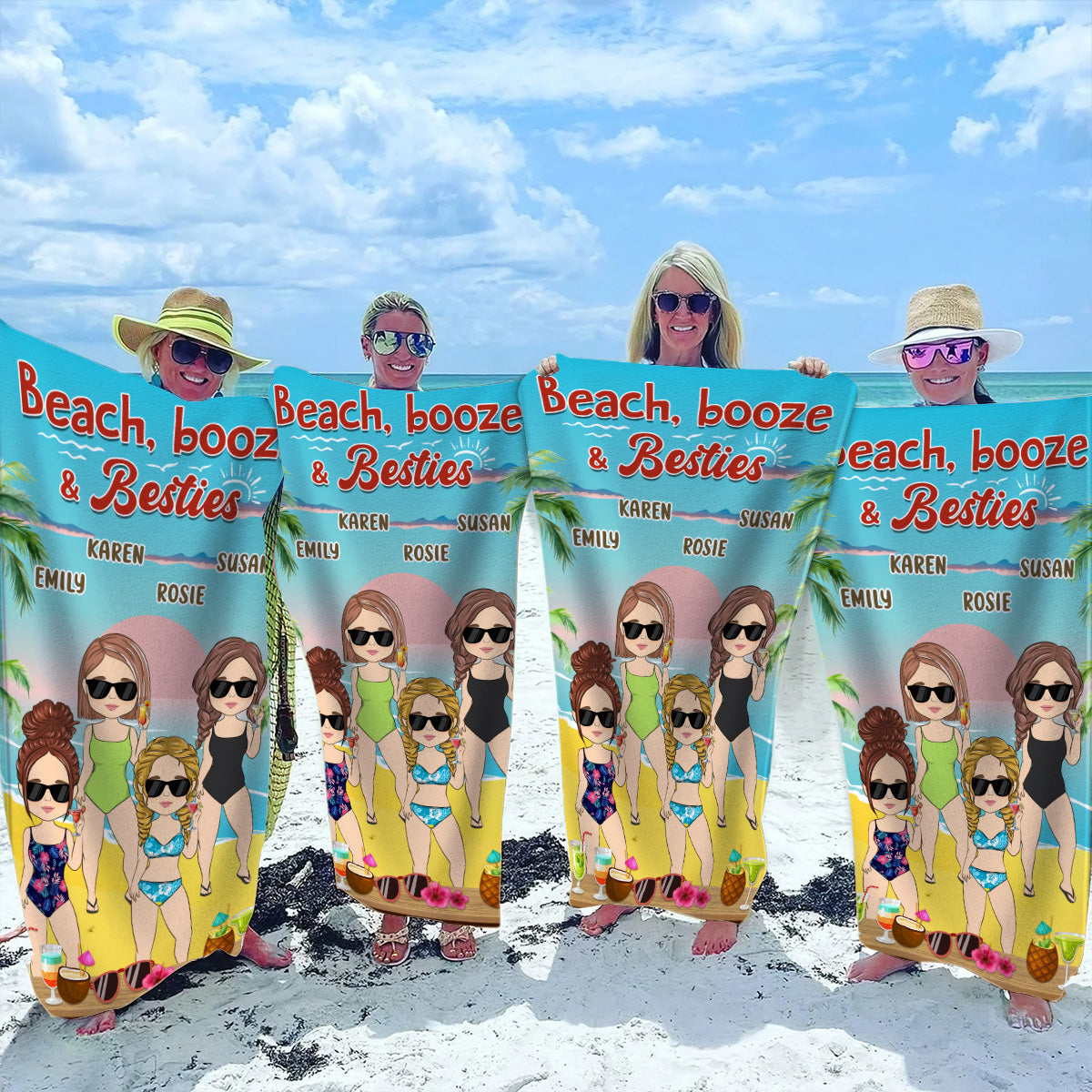 Beach & Besties - Personalized Custom Beach Towel