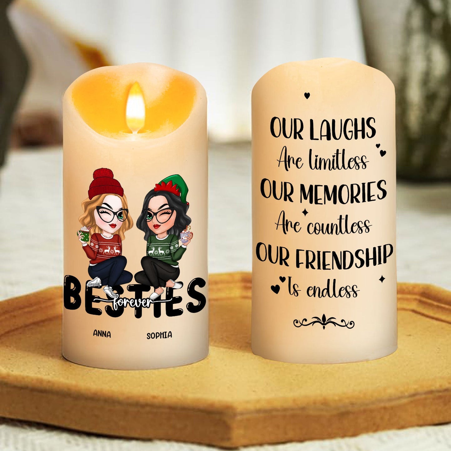 Friendship Is Endless - Personalized Custom LED Candle