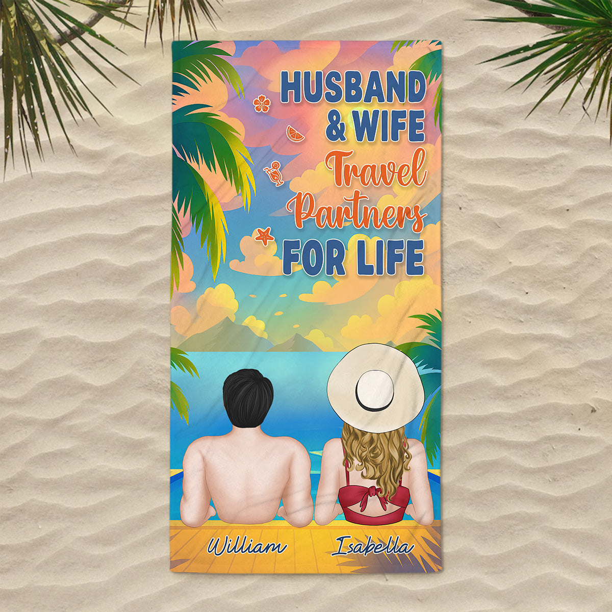 Love You To The Beach - Personalized Custom Beach Towel