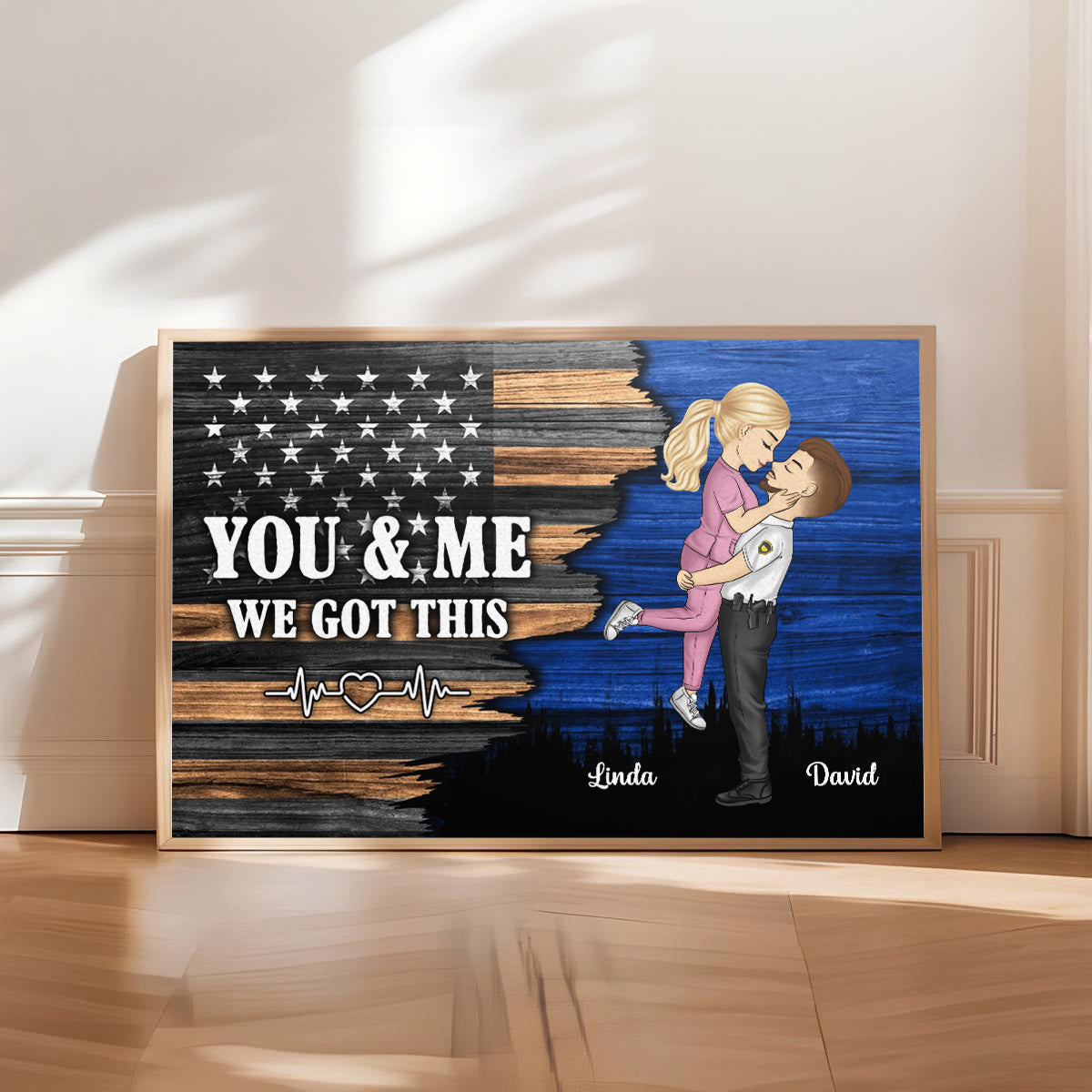 Hero Couple Kissing  - Personalized Custom Poster