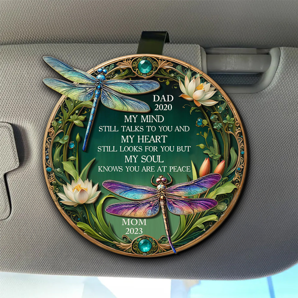 My Mind My Heart My Soul Dragonfly - Personalized Custom Car Visor Clip