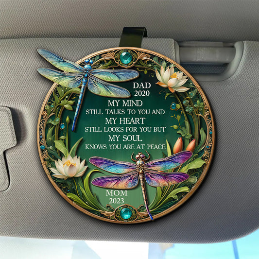My Mind My Heart My Soul Dragonfly - Personalized Custom Car Visor Clip