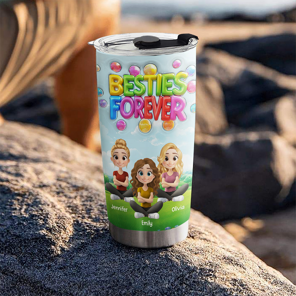 Besties Love Moments - Personalized Custom 3D Inflated Effect Tumbler