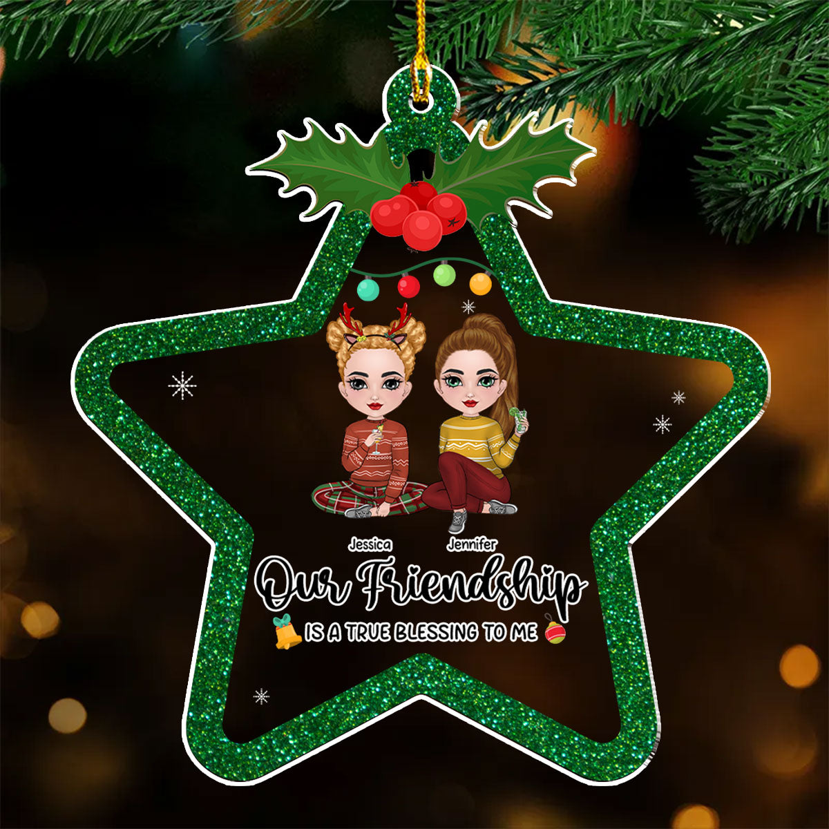 Our Friendship Is A True Blessing To Me - Personalized Custom Acrylic Ornament