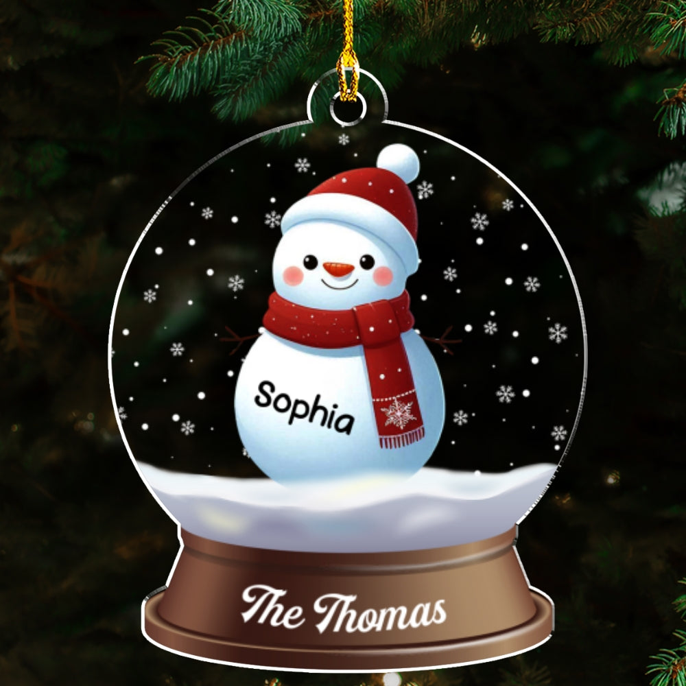 Snowman Family Christmas - Personalized Custom Acrylic Ornament